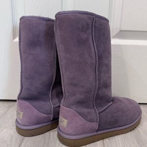 UGG women’s Classic Tall sheepskin boots in lavender purple.